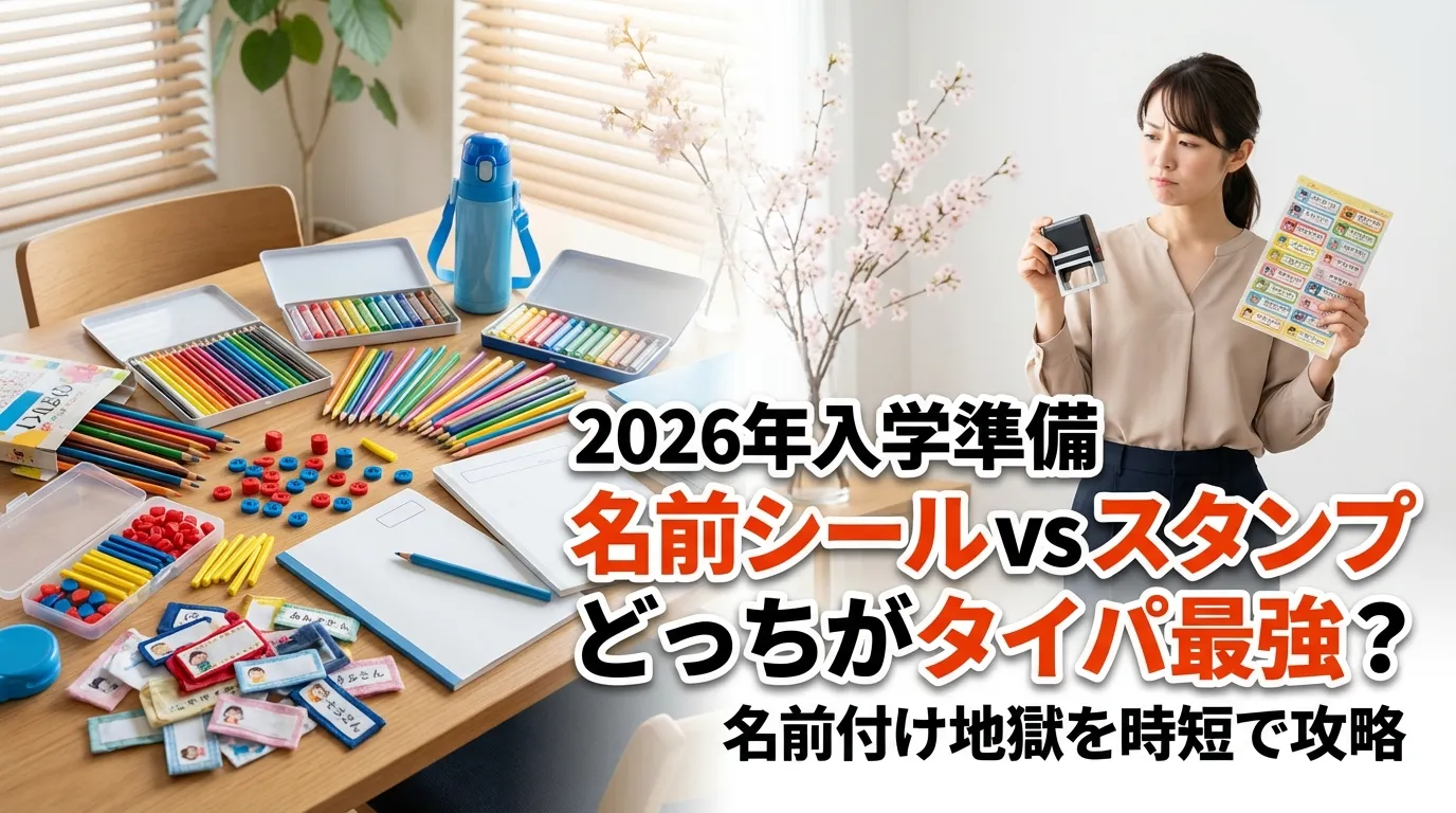 【2026年入学準備】名前シールとスタンプどっちがいい?タイパ重視の選び方を徹底比較 【2026年入学準備】名前シールとスタンプどっちがいい?タイパ重視の選び方を徹底比較