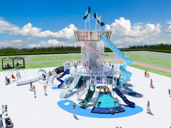 小山総合公園「コウノトリ大型複合遊具」：多世代の交流の場