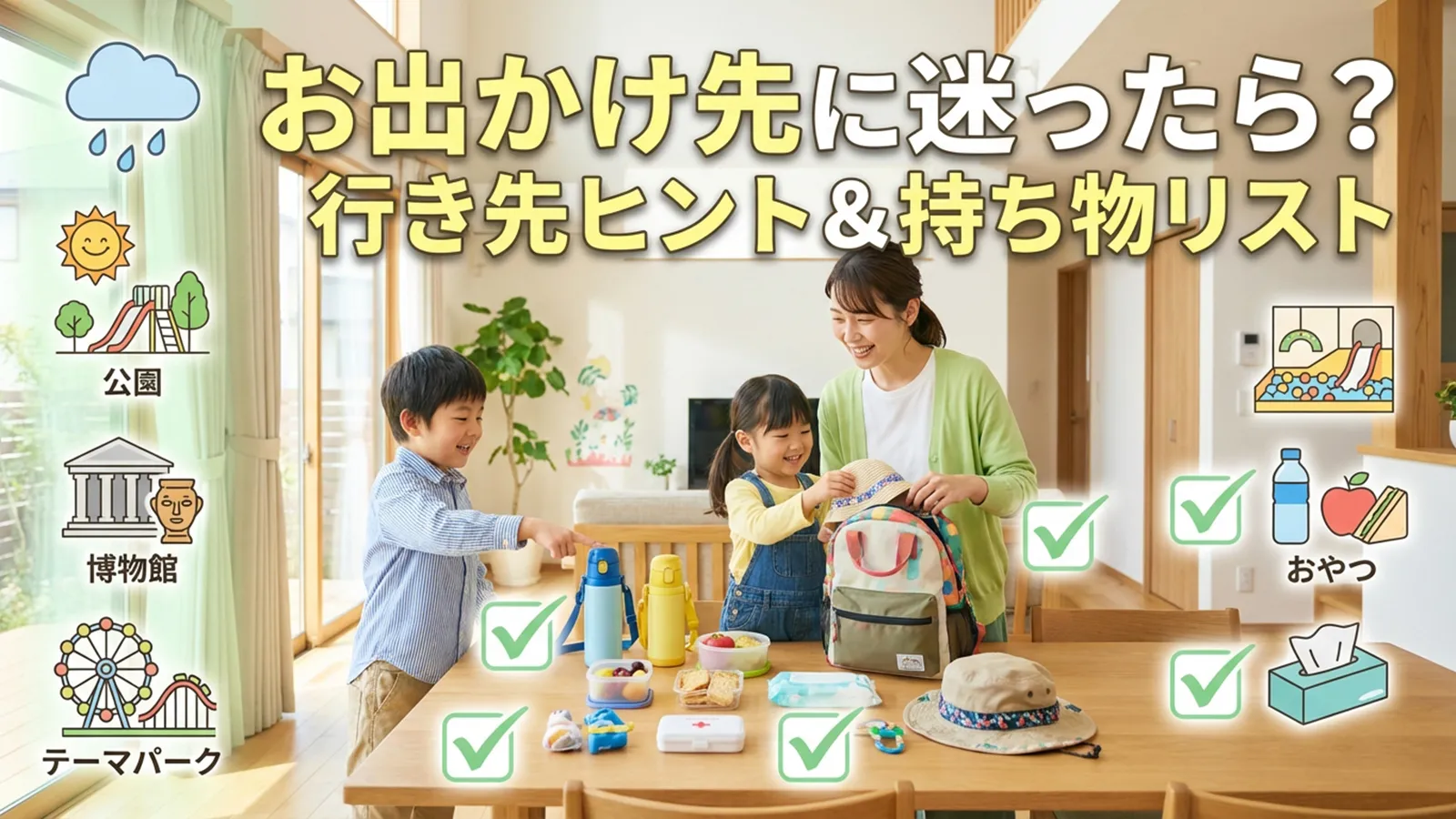 お出かけ先選びのヒント＆持ち物リスト