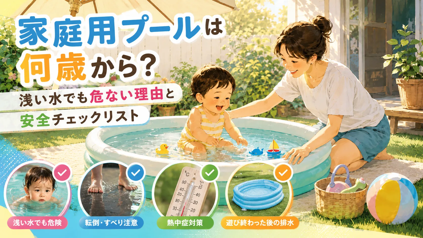 家庭用プールは何歳から？浅い水でも危ない理由と安全チェックリスト