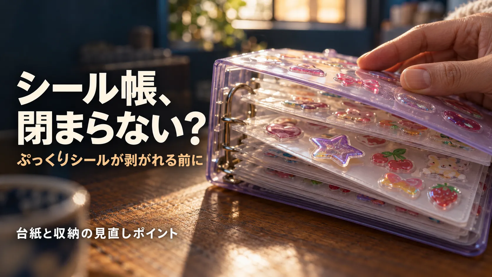 シール帳が閉まらない・ぷっくりシールが剥がれるときの確認ポイント|台紙と収納の見直し方 シール帳が閉まらない・ぷっくりシールが剥がれるときの確認ポイント|台紙と収納の見直し方