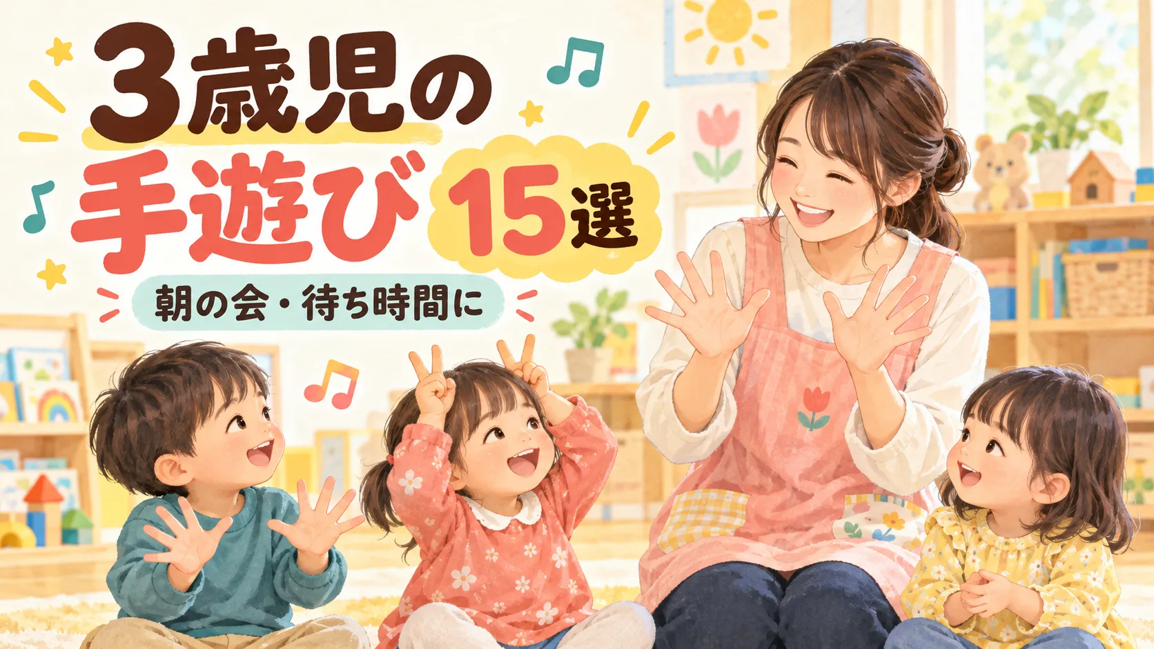 【保育士向け】3歳児の手遊び15選｜朝の会・待ち時間で使える動きと声かけ